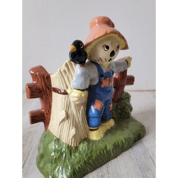 Ceramic scarecrow Harvest Farm Decor fall crow Halloween - Picture 2 of 8